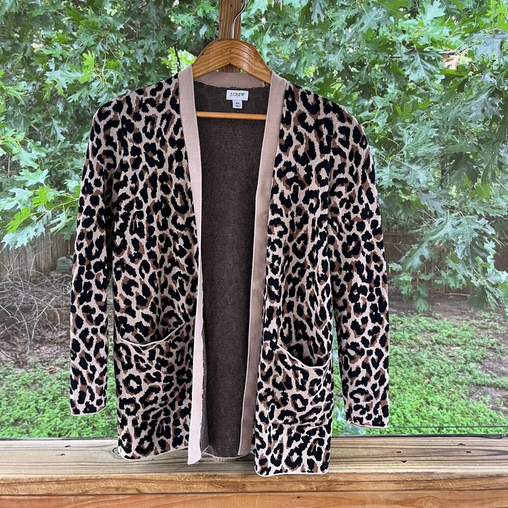 J.Crew Factory Women's Leopard Print Open Cardigan Size XS